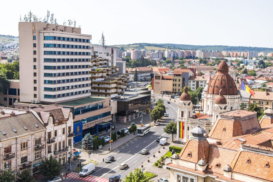 Kilátás a marosvásárhelyi Grand Hotel fele